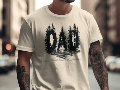 Unique Dad Fishing Trees Graphic T-Shirt product