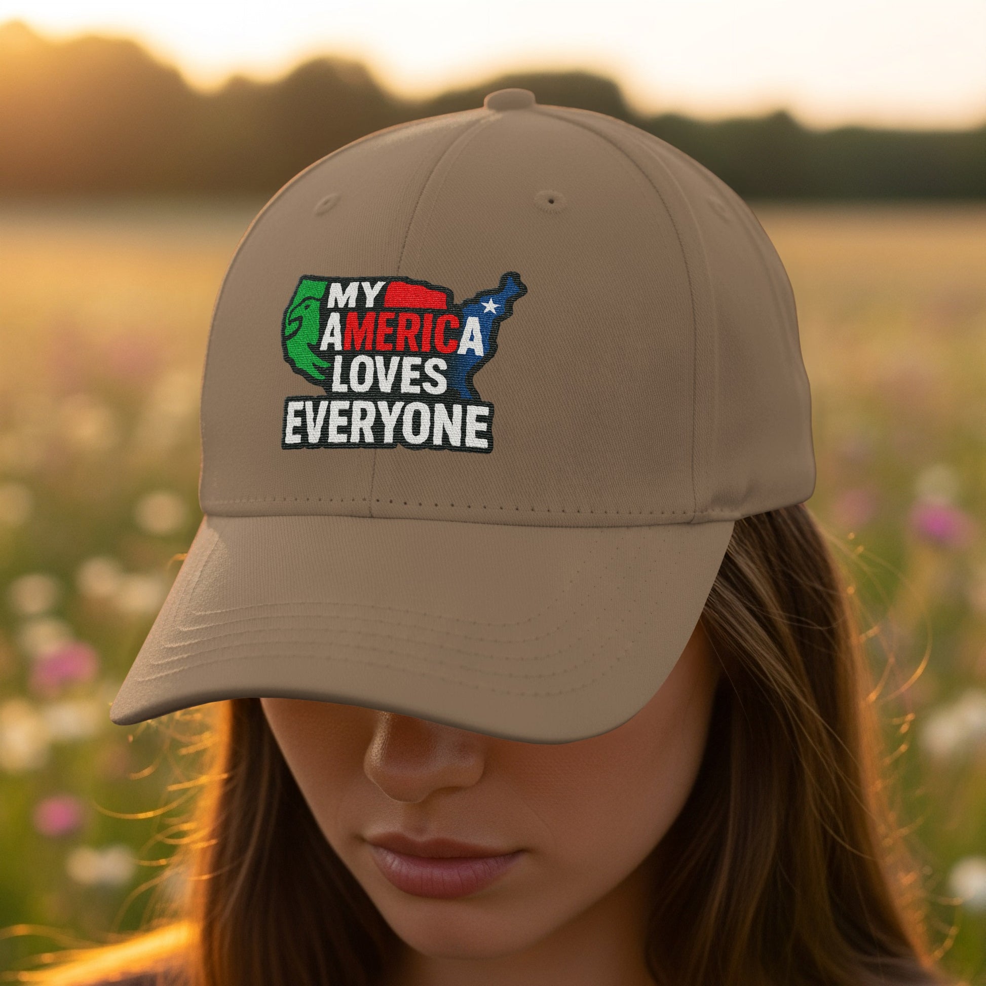 My America Loves Everyone Embroidered Hat product