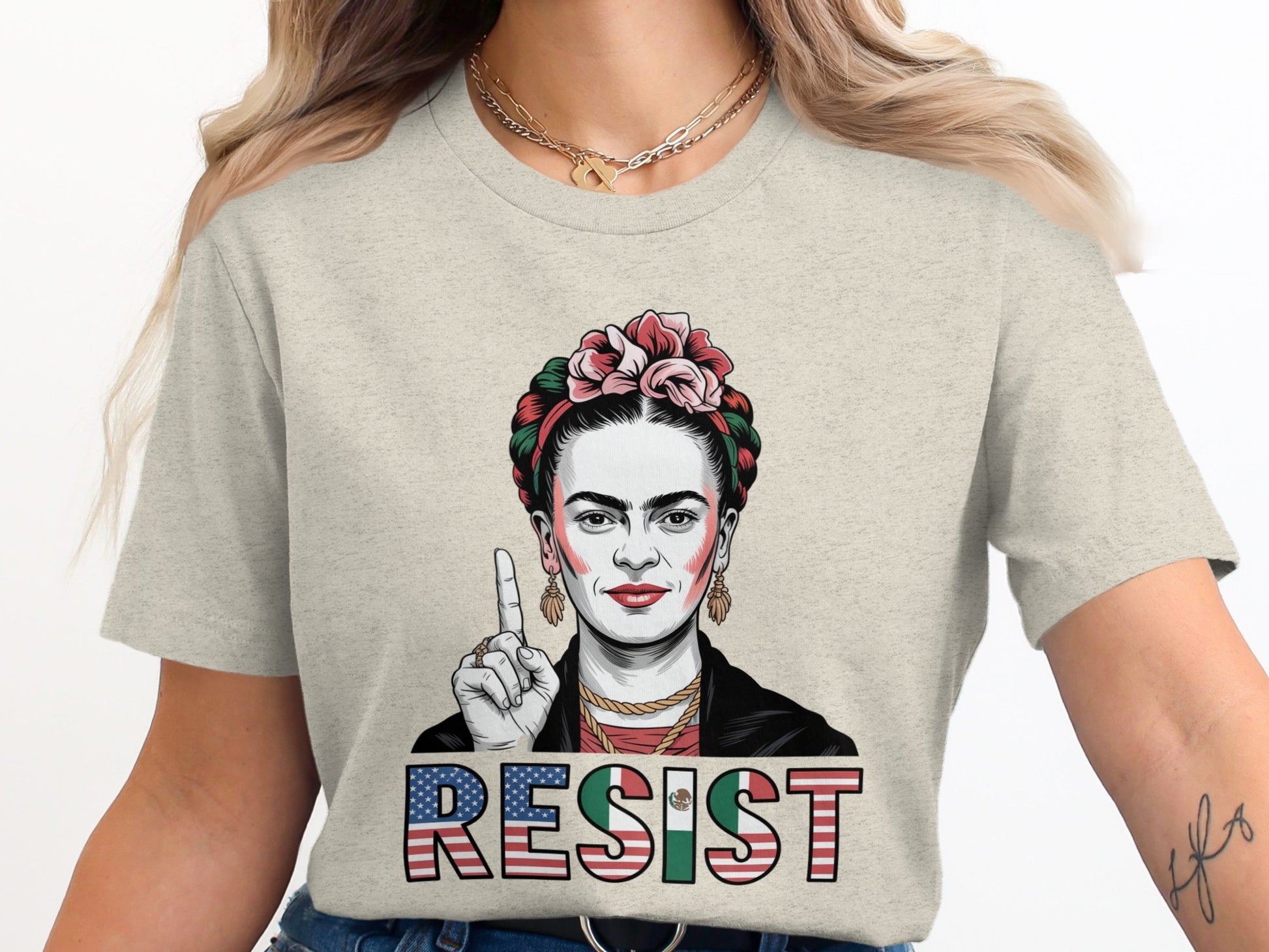 Resist Frida Kahlo Design Graphic T-Shirt product type