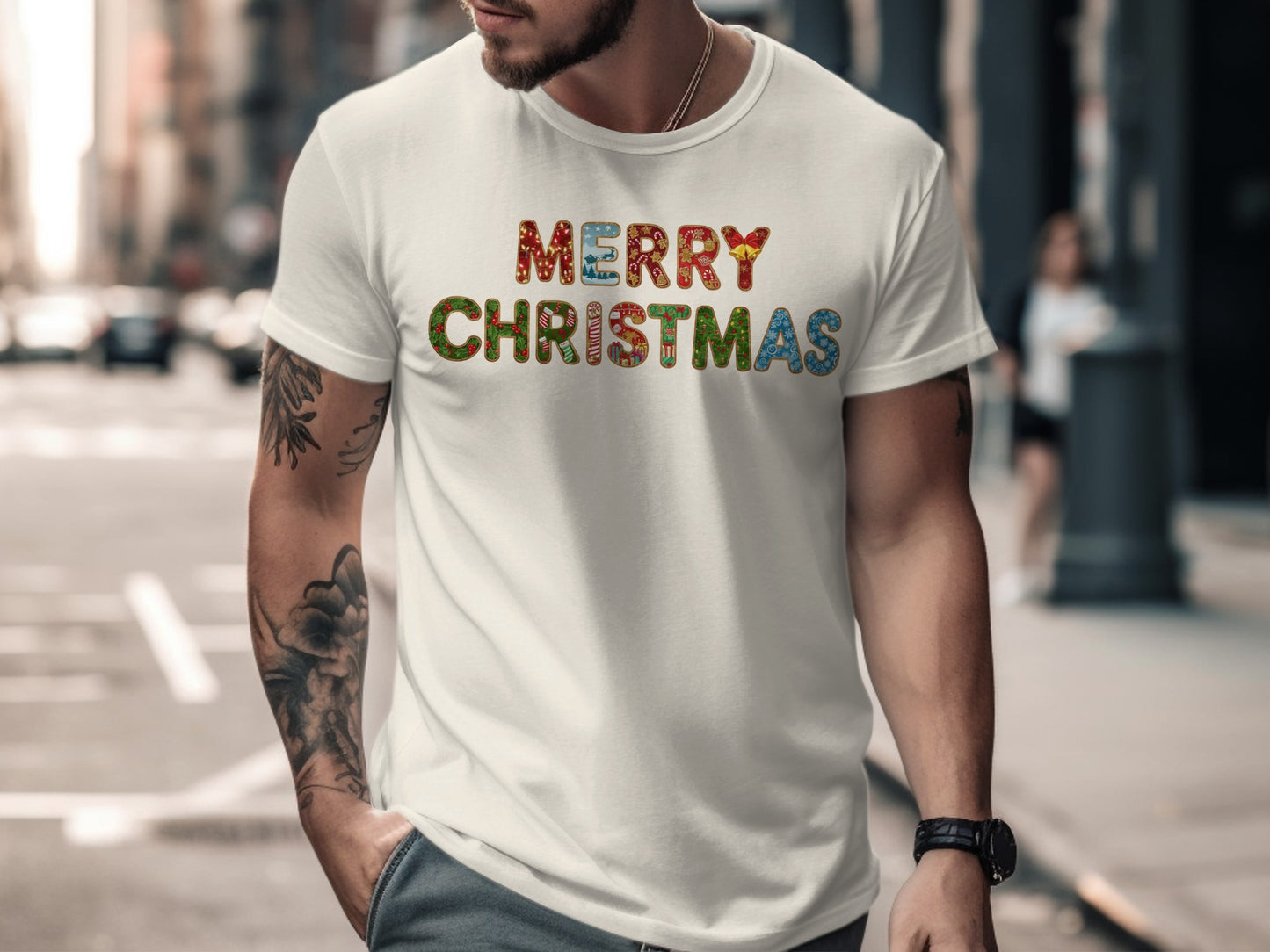 Festive Merry Christmas Graphic Printed T-Shirt