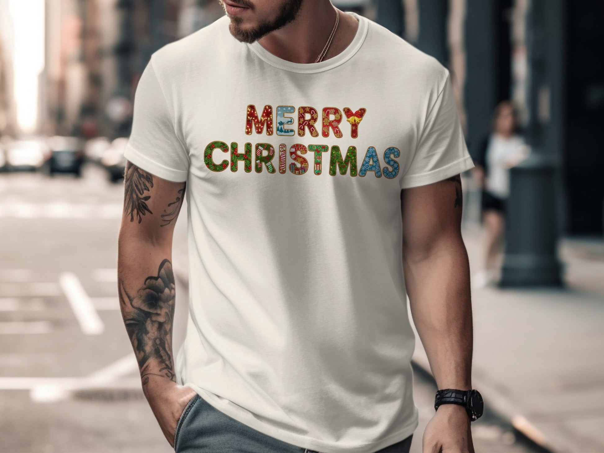 Festive Merry Christmas Graphic Printed T-Shirt