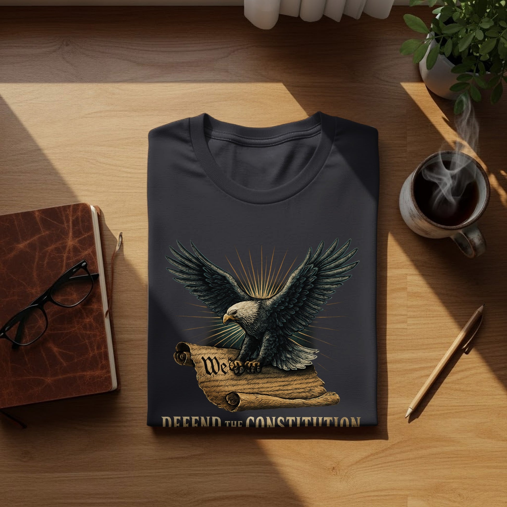 Defend the Constitution Graphic Tee with Eagle Design