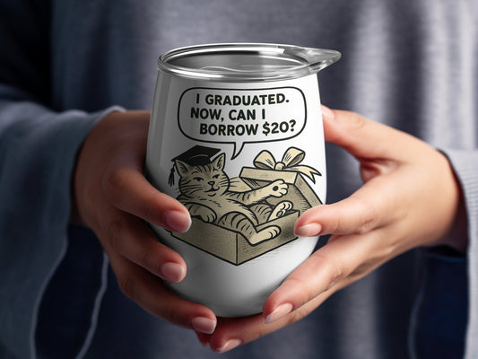 Cat in Box with Graduation Cap Funny Mug product
