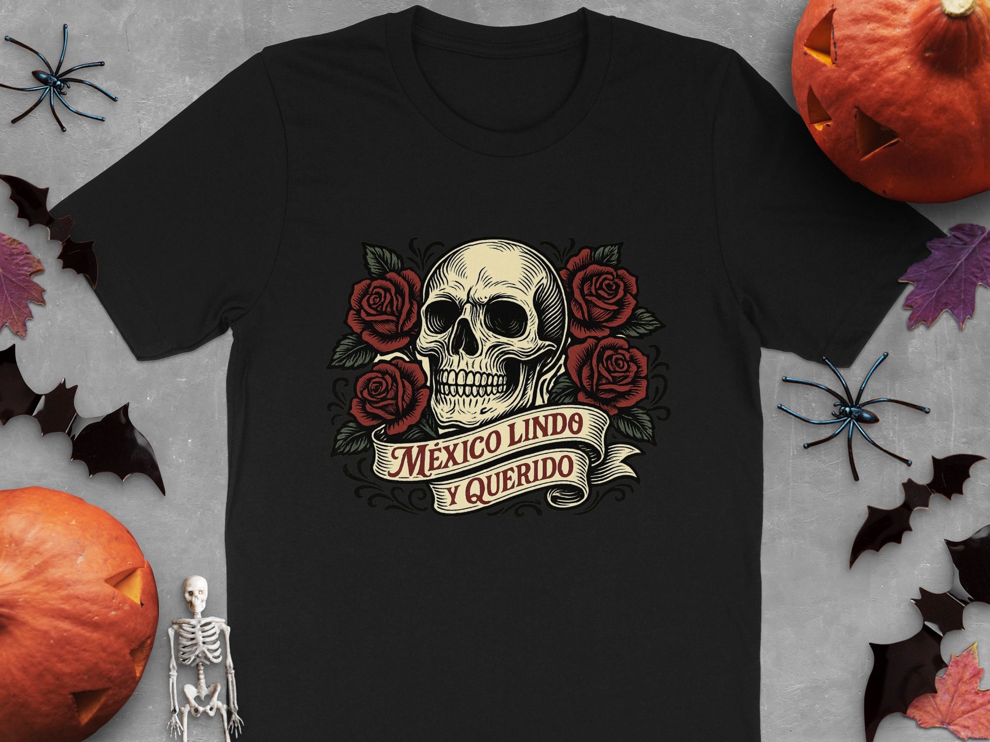 Mexico Lindo y Querido Skull Design T-shirt product type