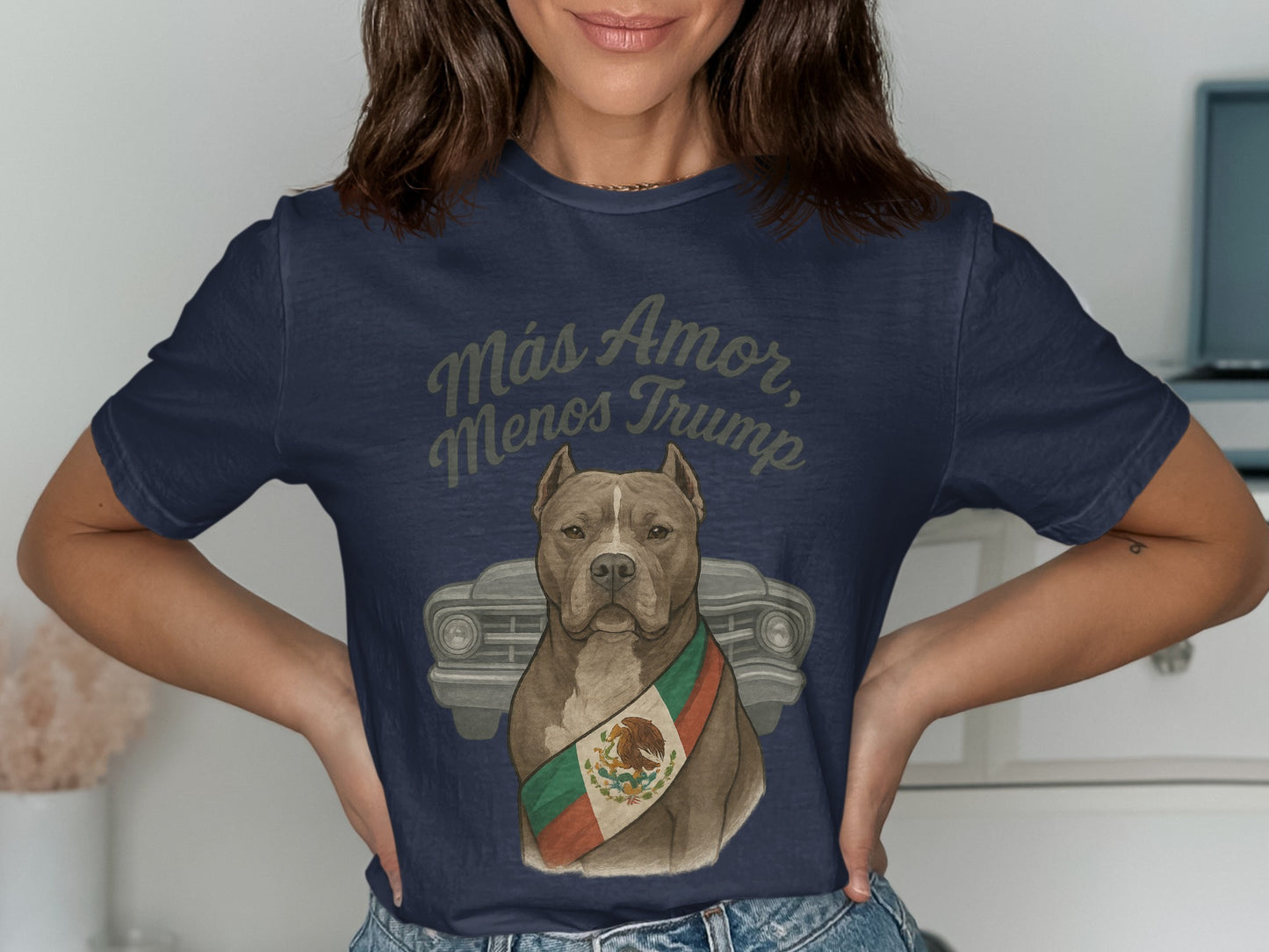Más Amor Menos Trump Dog Graphic T-shirt product type