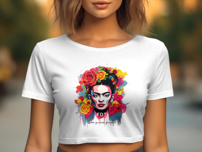 Colorful Artistic Portrait Design on Crop Top product