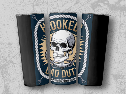 Hooked on Dad Duty Skull Tumbler product