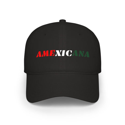 AMEXICANA Embroidered Black Cap Fashion Statement Hat