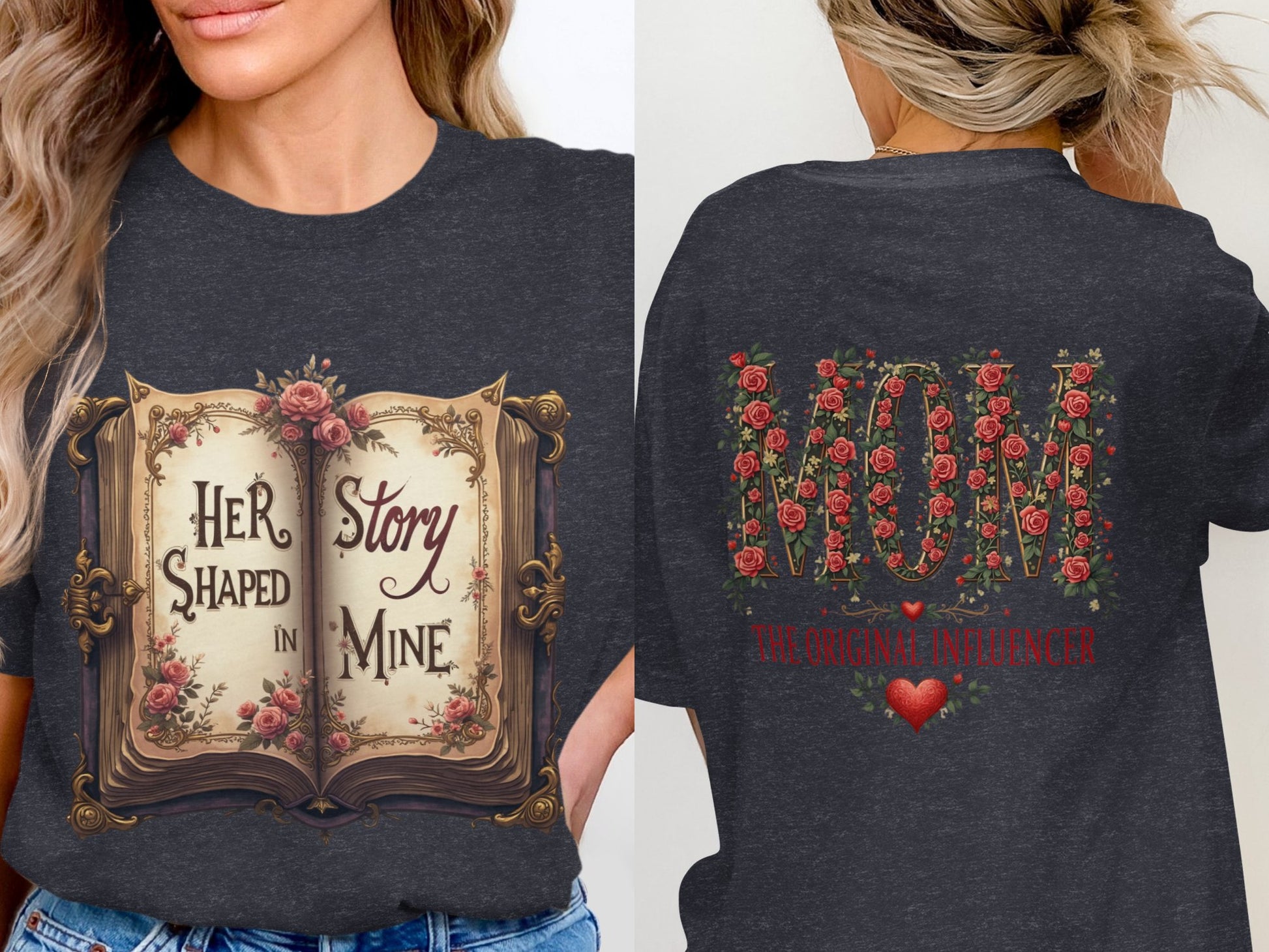Her Story Book Design and MOM Influencer T-shirt product type