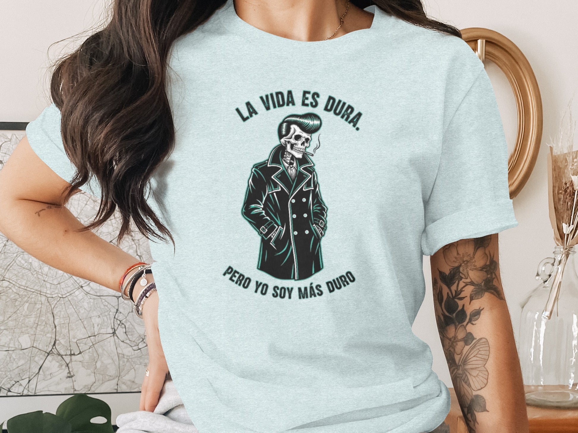 La Vida es Dura Skeleton Graphic T-Shirt product type