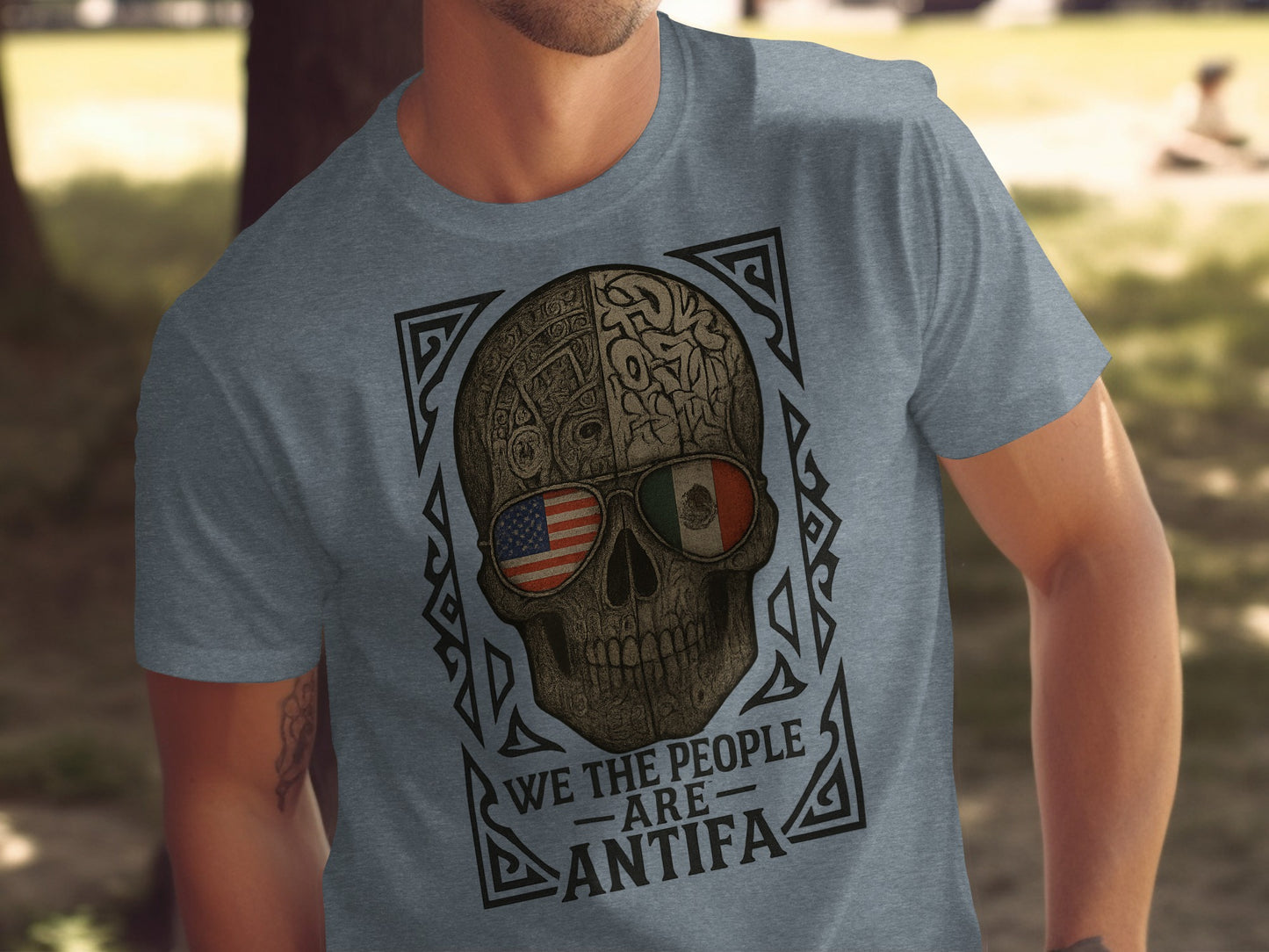 We The People Are Antifa Skull Graphic T-shirt