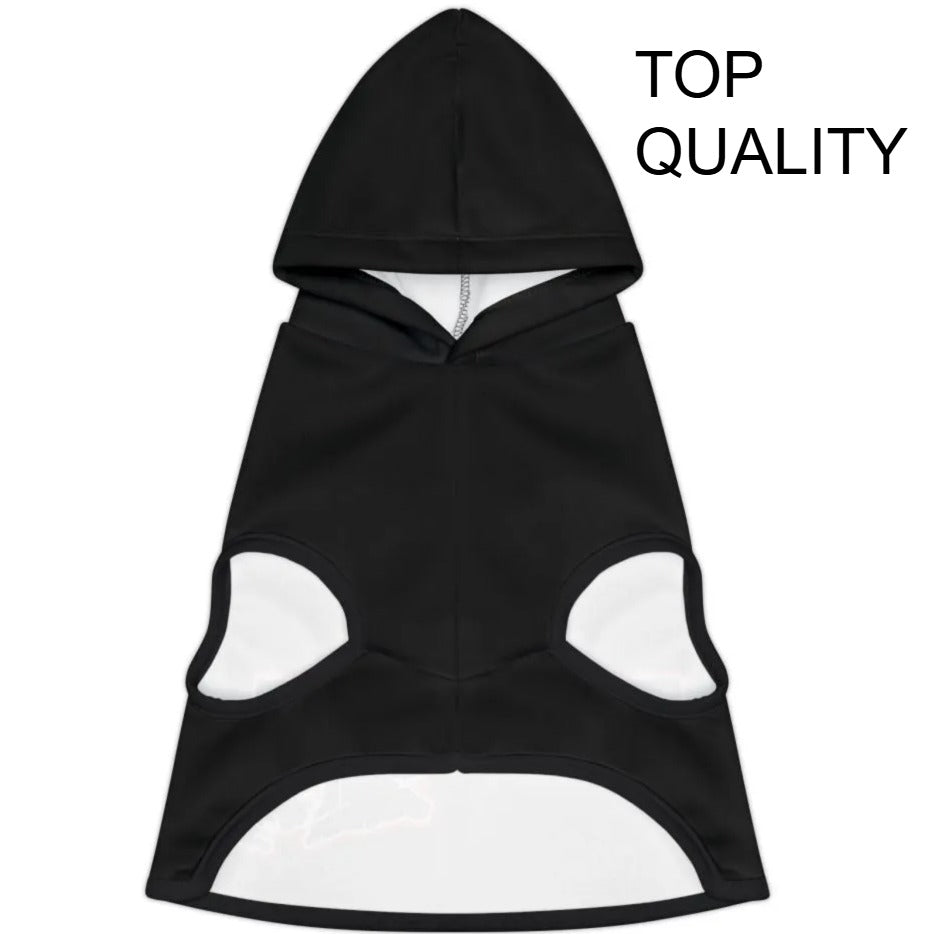Black Dog Hoodie with Built-In Harness Hole
