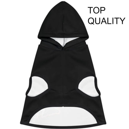 Black Dog Hoodie with Built-In Harness Hole