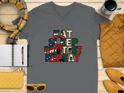 Eat Sleep Protest Repeat Graphic T-Shirt