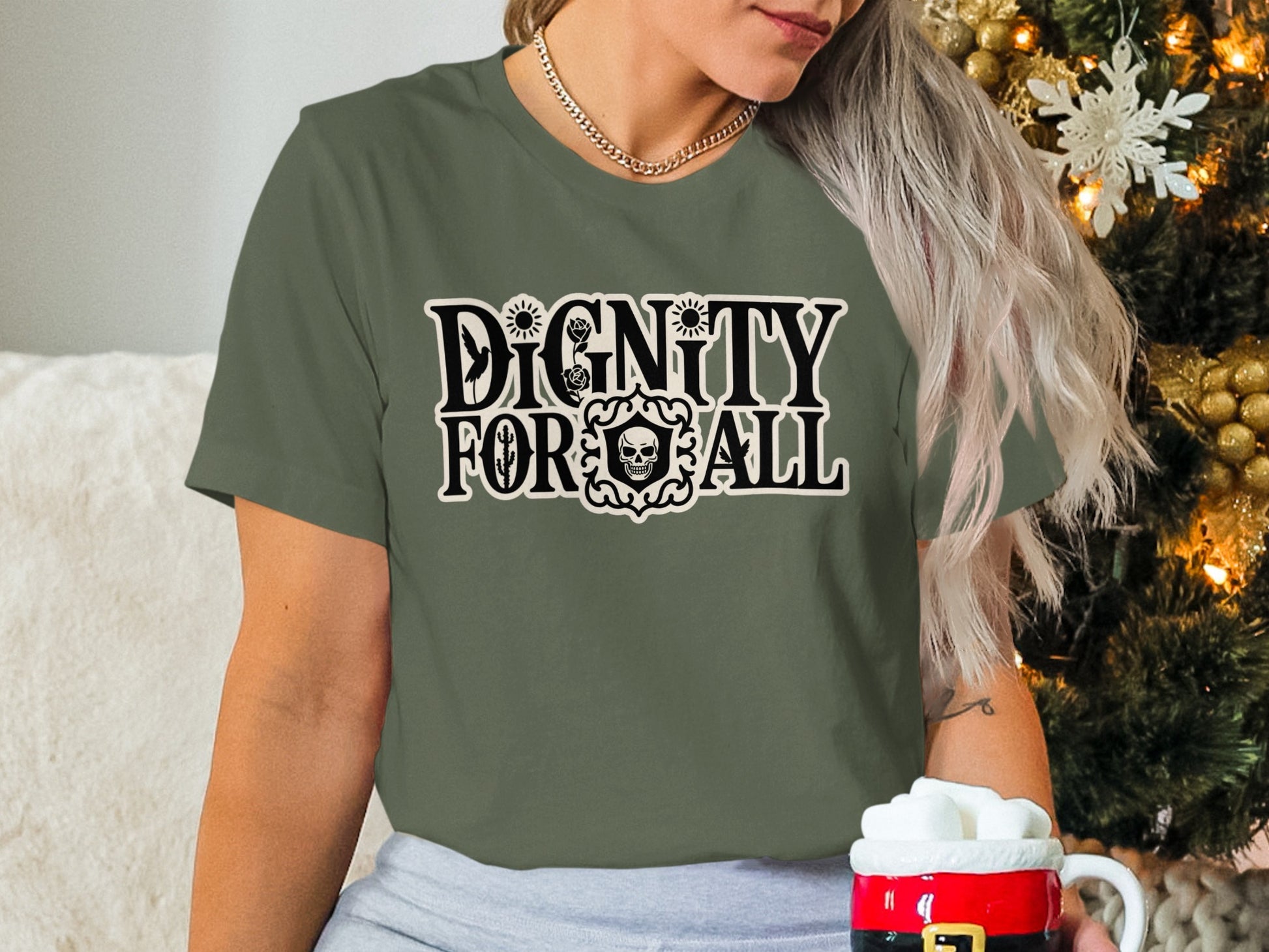 Dignity For All Graphic Tee Casual Wear Shirt