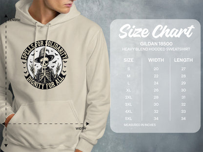 Spells for Solidarity Dignity for All Hooded Sweatshirt product
