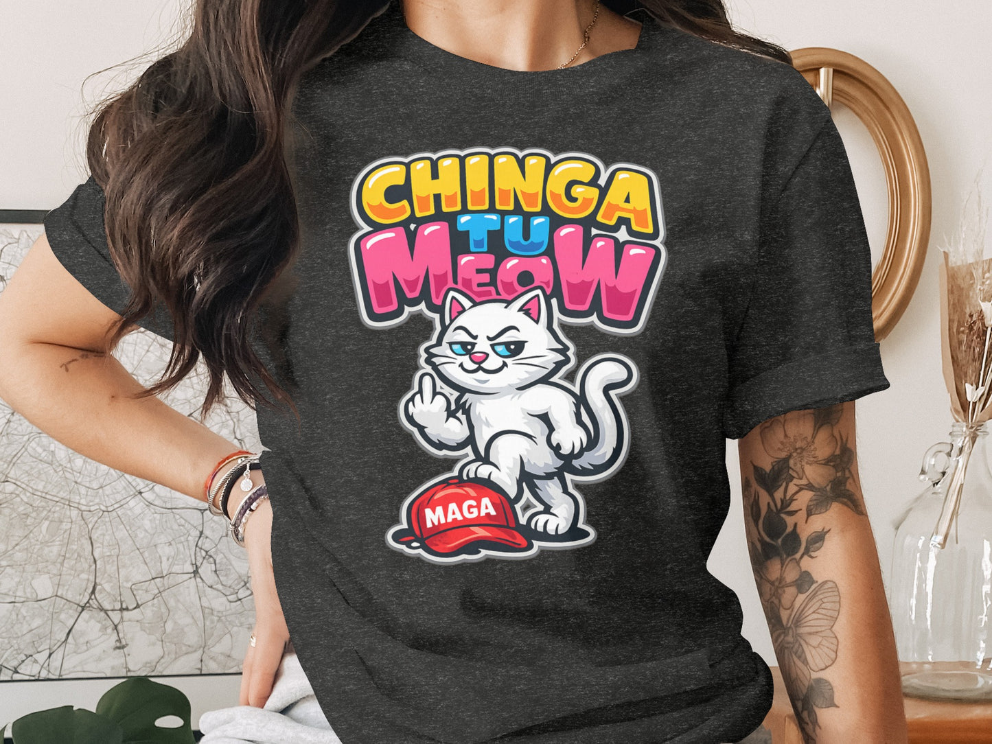 Chinga Tu Meow Cat Design MAGA Hat product type