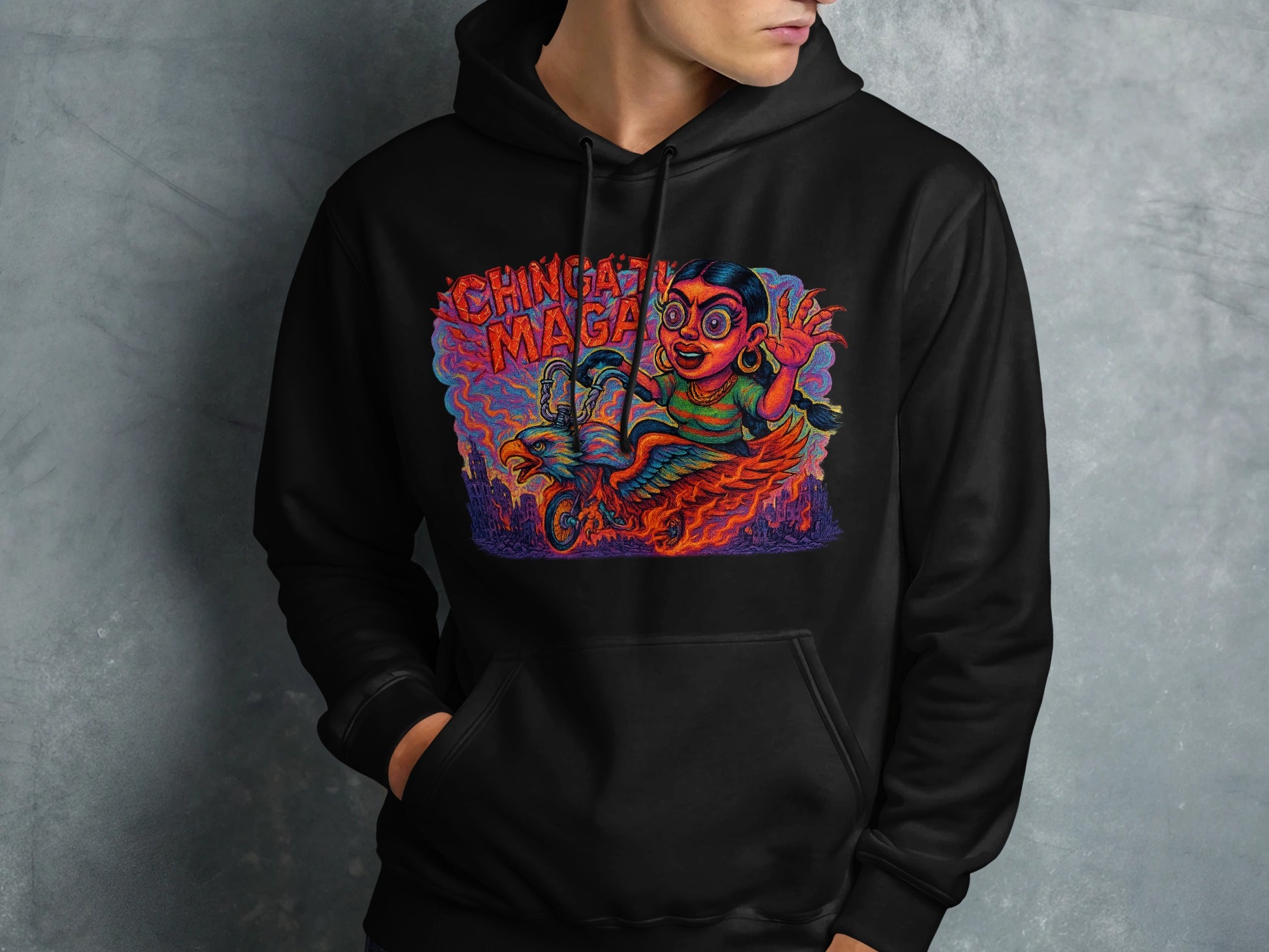 Vibrant Chingazo Magazo Graphic Art Hoodie product type