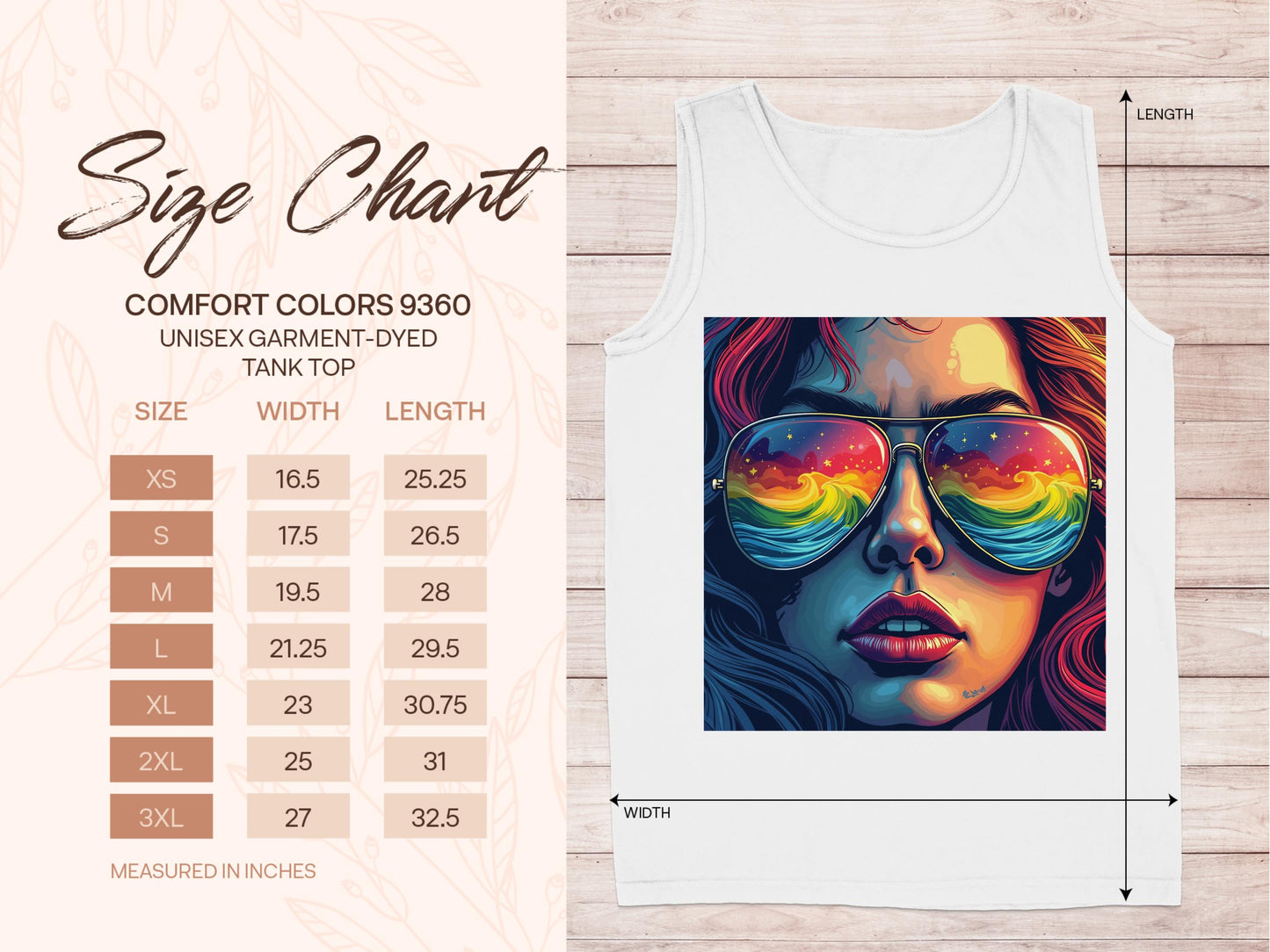 Vivid Female Portrait with Sunglasses Tank Top product