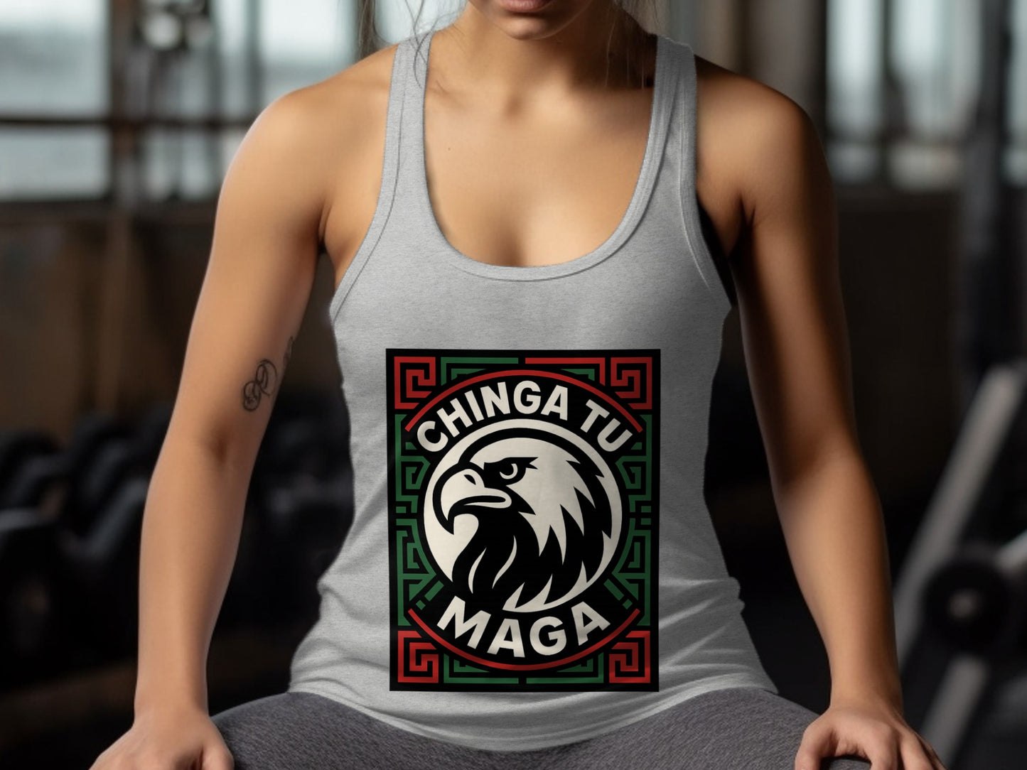 Chinga Tu Maga Eagle Graphic Tank Top for Fitness