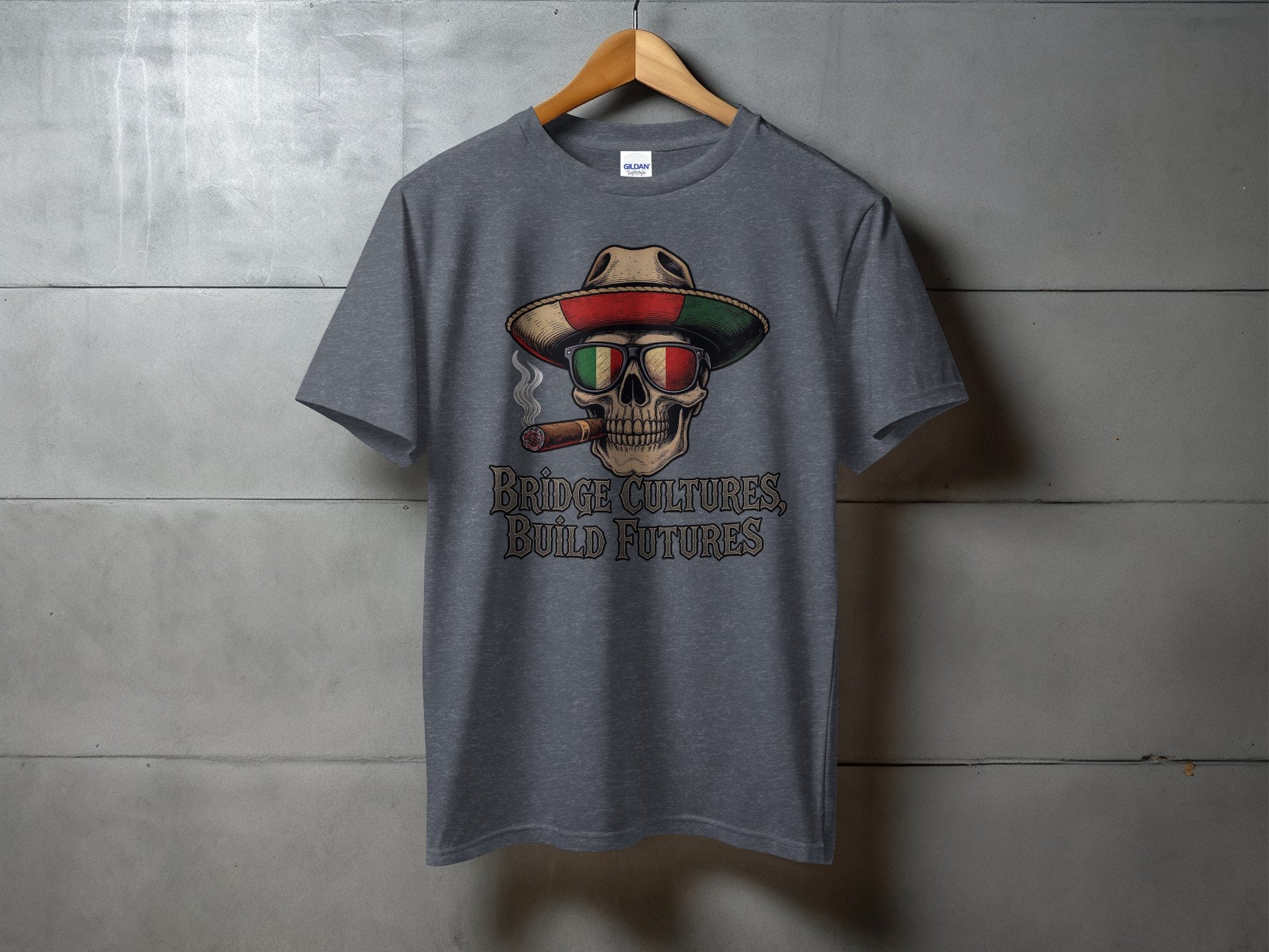Bridge Cultures Build Futures Skull T-Shirt product type