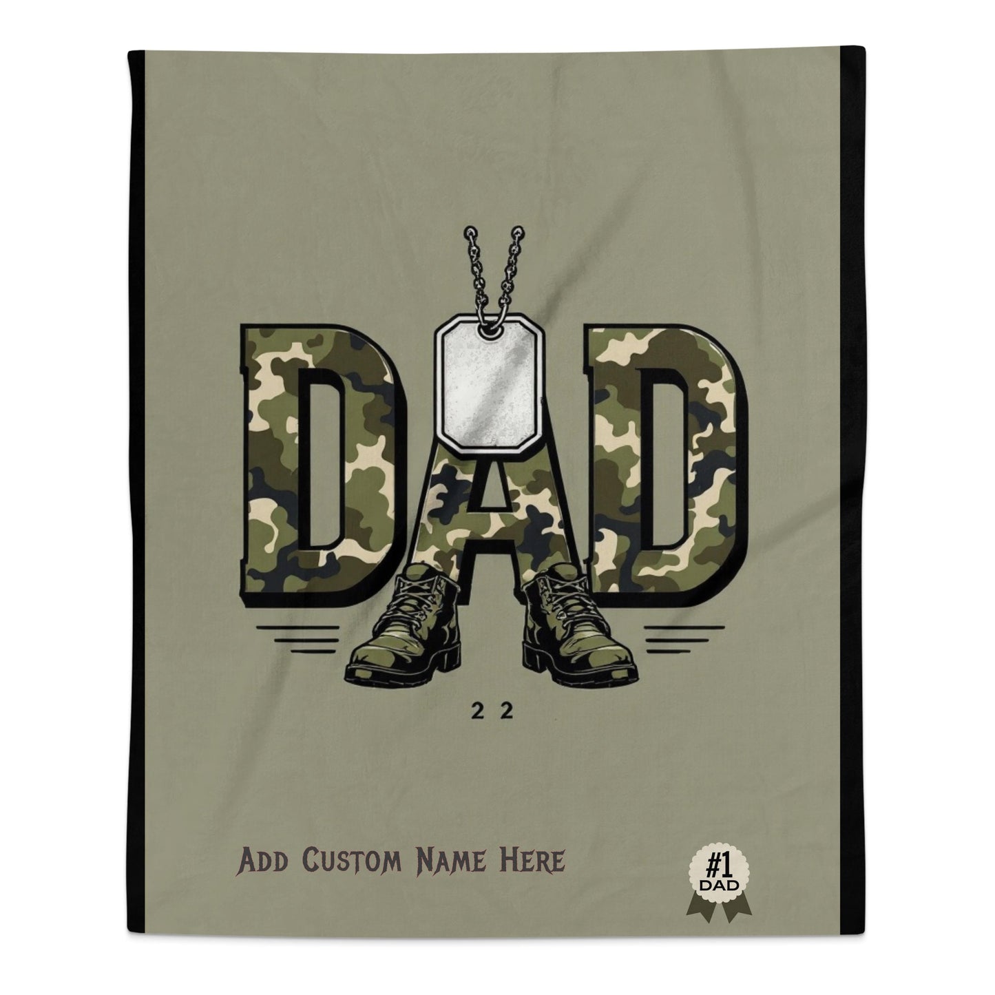 Military Dad Camo Boots Personalized Blanket product type