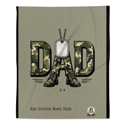 Military Dad Camo Boots Personalized Blanket product type
