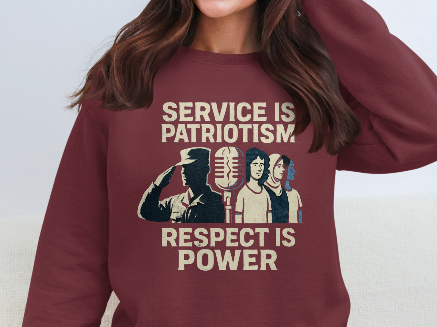 Service is Patriotism Respect is Power sweatshirt product