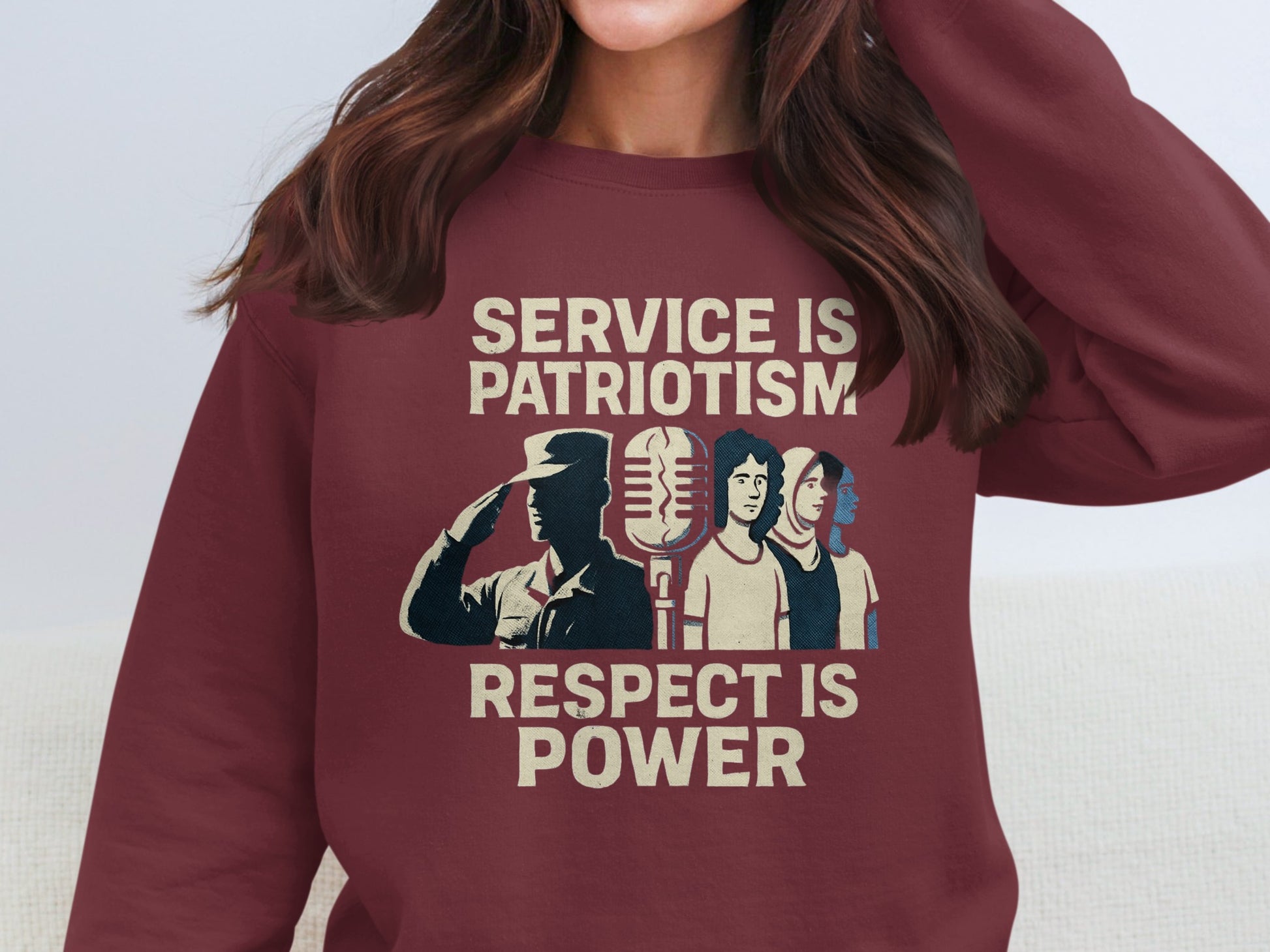 Service is Patriotism Respect is Power sweatshirt product
