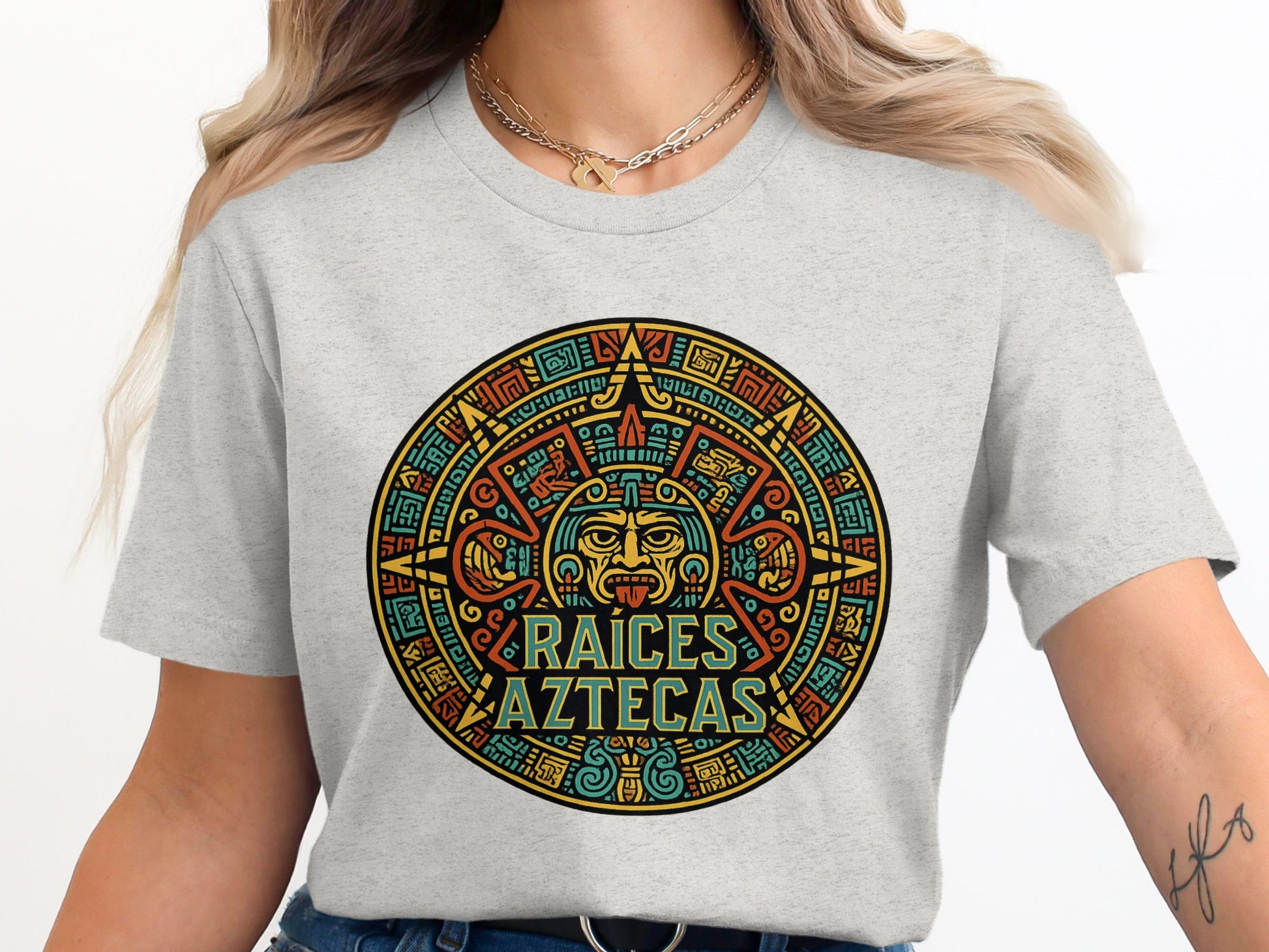 Colorful Raices Aztecas Design Graphic T Shirt product