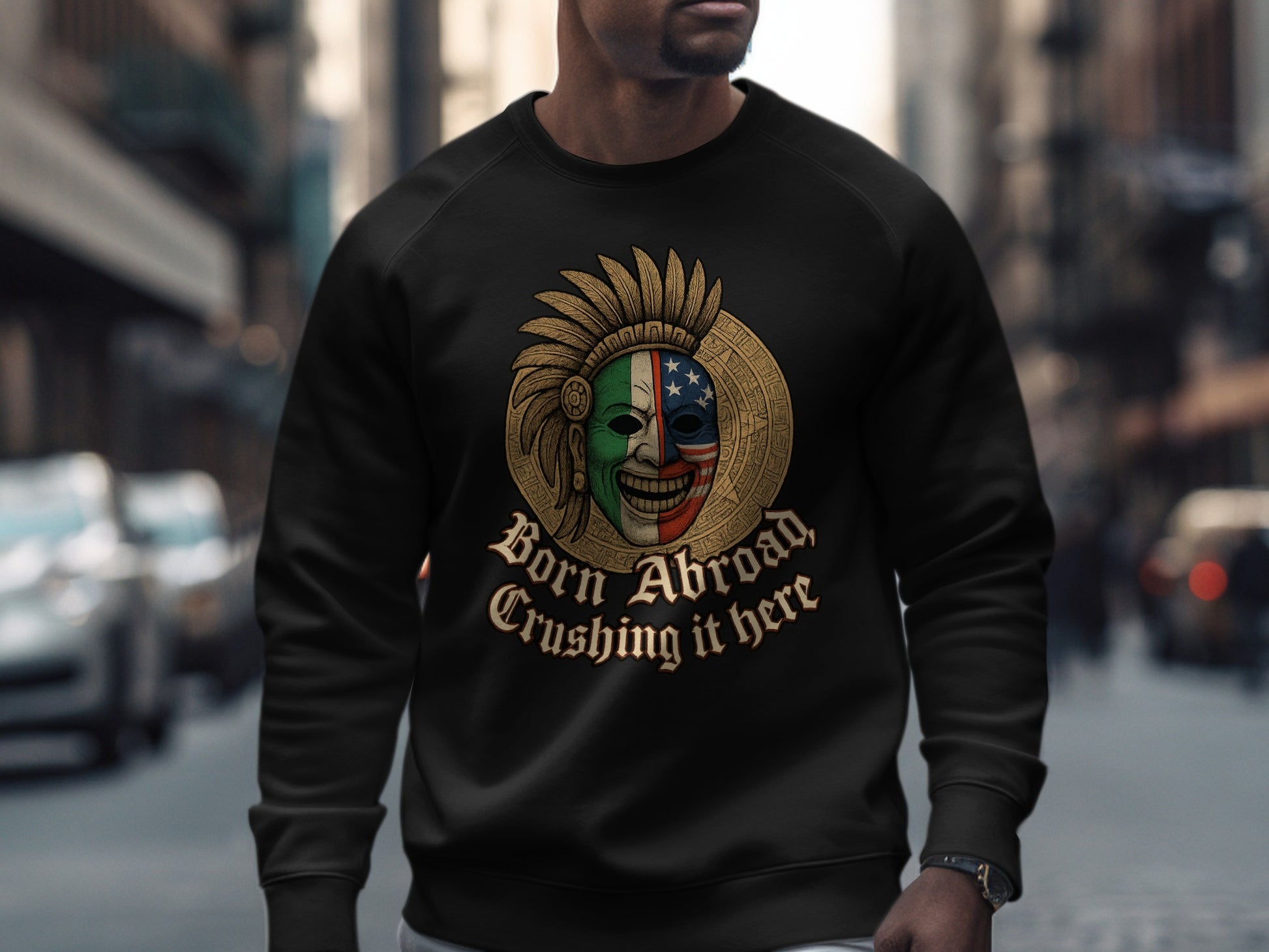 Born Abroad Crushing It Here Graphic Sweatshirt product
