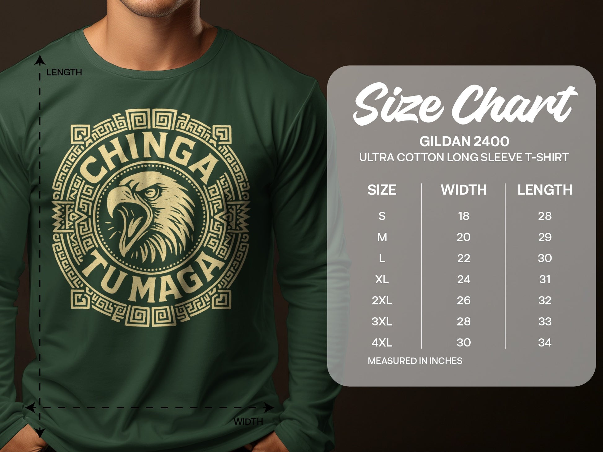 Chinga Tu Maga Eagle Graphic Long Sleeve Shirt