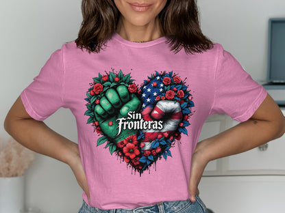 Sin Fronteras Heart and Fist Graphic T-shirt product
