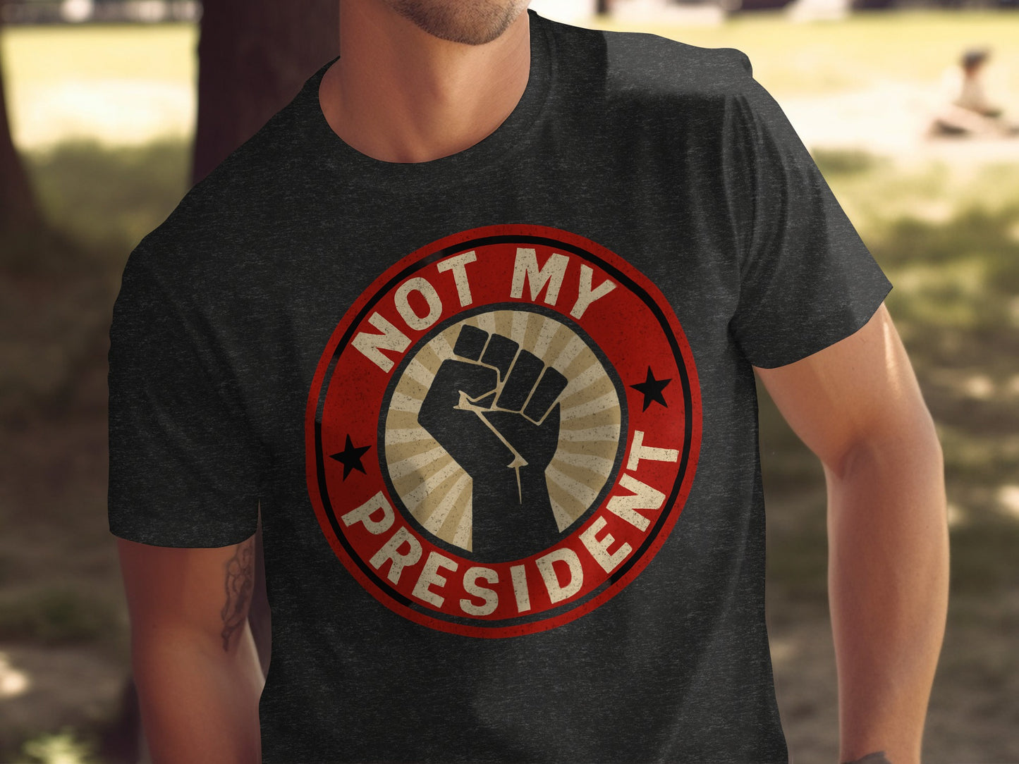 Not My President Fist Graphic Statement T-shirt product