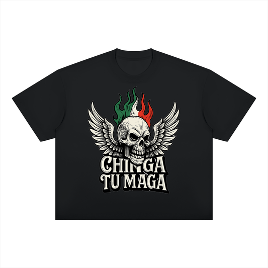 Chinga Tu Maga Unisex Boxy Drop Shoulder T-Shirt