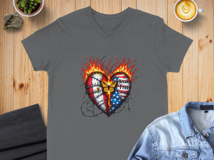 Patriotic Heart Break Free Graphic Tee product