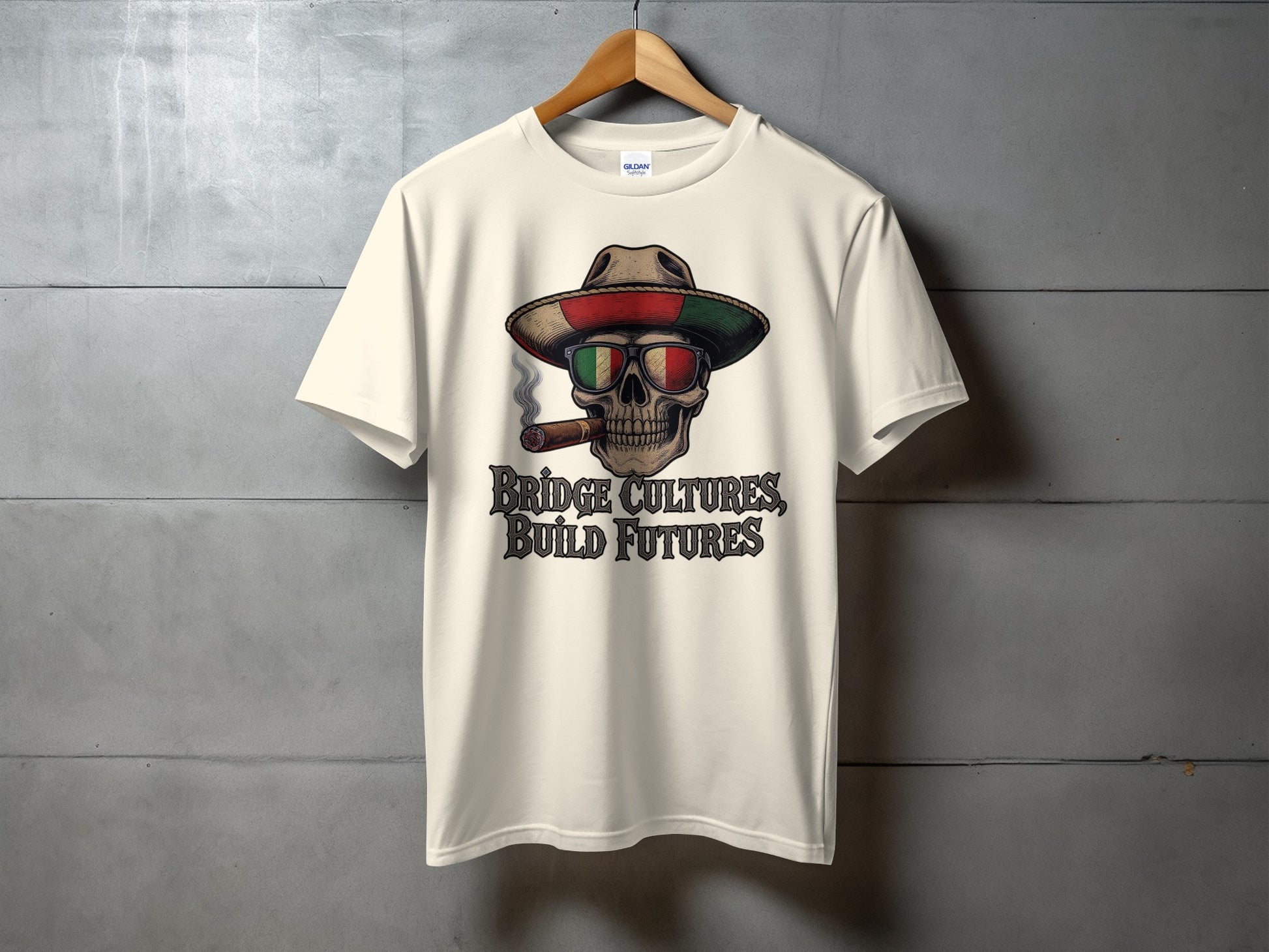 Bridge Cultures Build Futures Skull T-shirt product