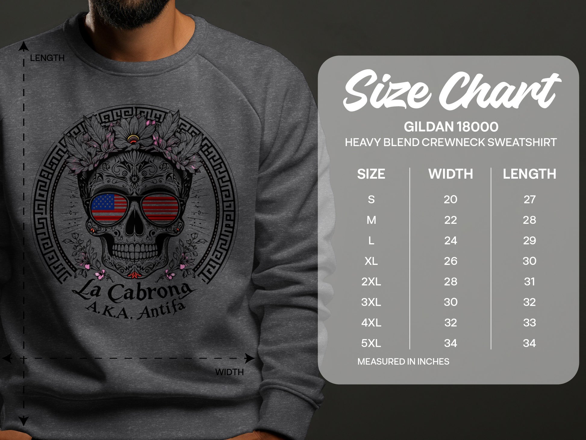 La Cabrona A.K.A. Antifa Skull Sweatshirt