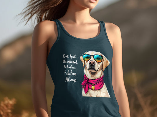 Out Loud Unbothered Fabulous Always Dog Tank Top product