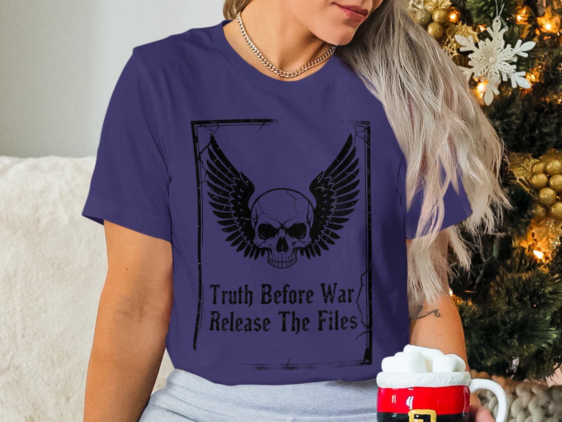 Truth Before War Release The Files Skull Wings Shirt