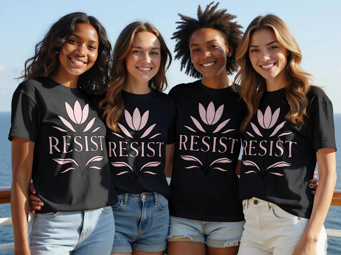 Resist Graphic T-Shirts With Lotus Design product type