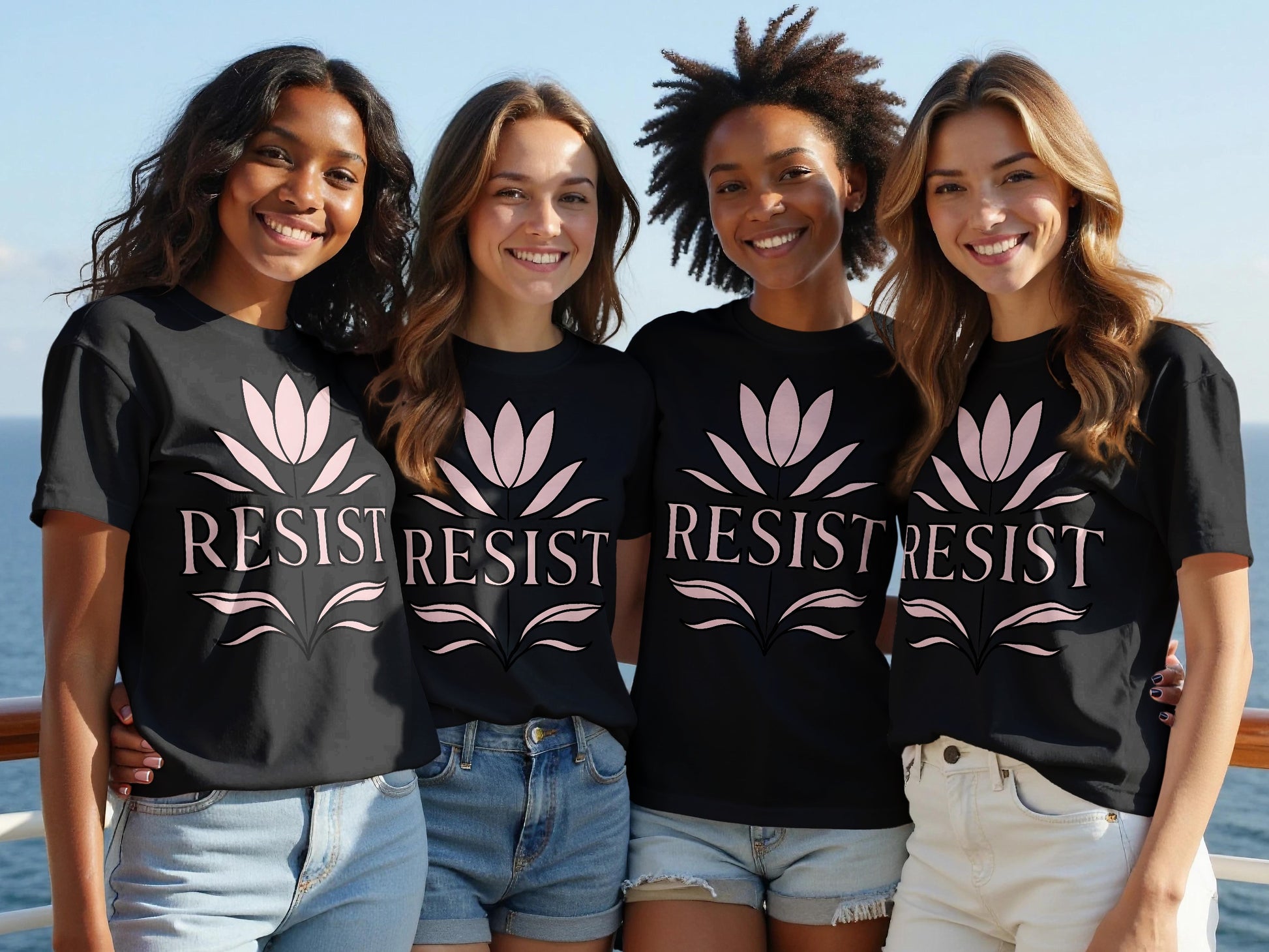 Resist Graphic T-Shirts With Lotus Design product type
