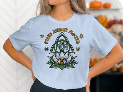 Stand Against Fascism Eye Lotus Design Shirt