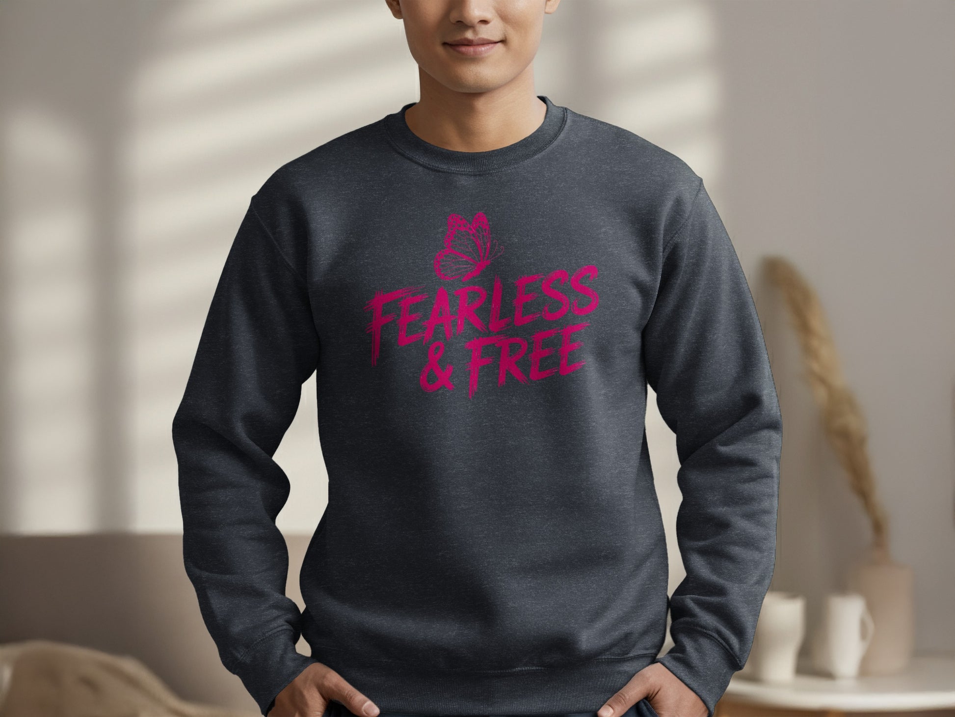 Fearless and Free Butterfly Design Sweatshirt product