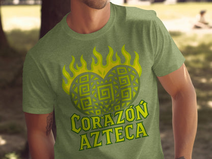 Corazón Azteca Graphic Tee with Tribal Heart Shirt product