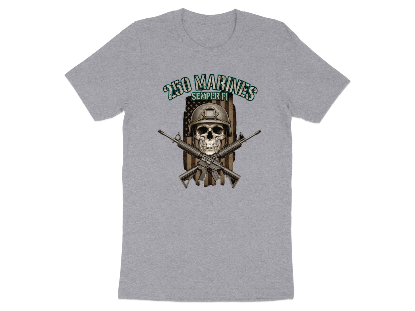 2nd Marines Semper Fi Skull with Rifles T-shirt