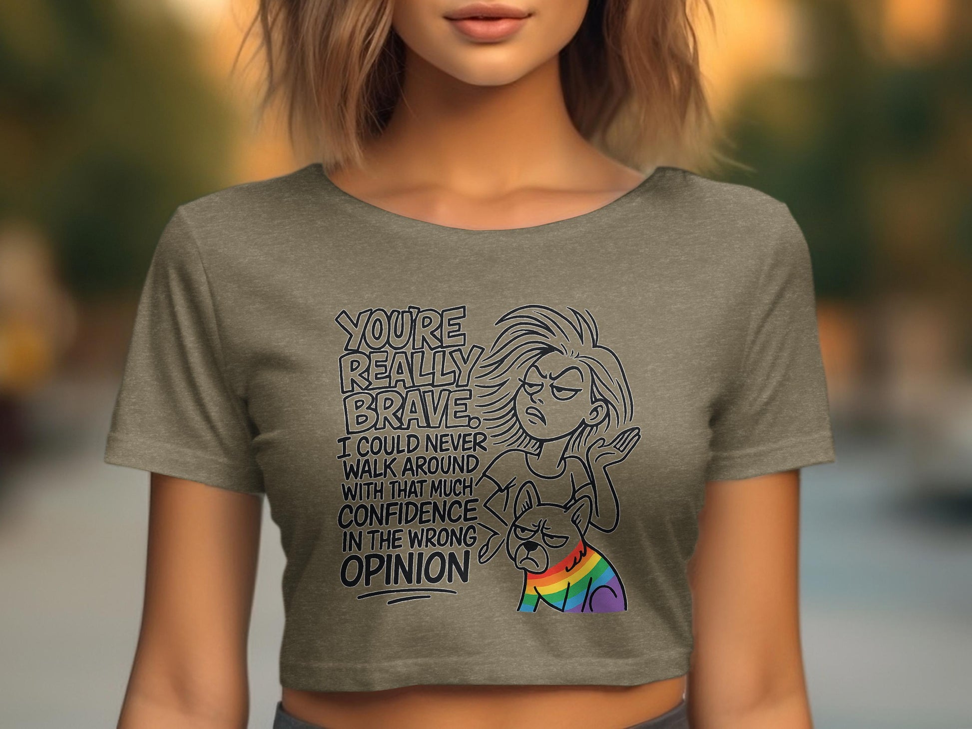 You're Really Brave Crop Top with Funny Graphic product