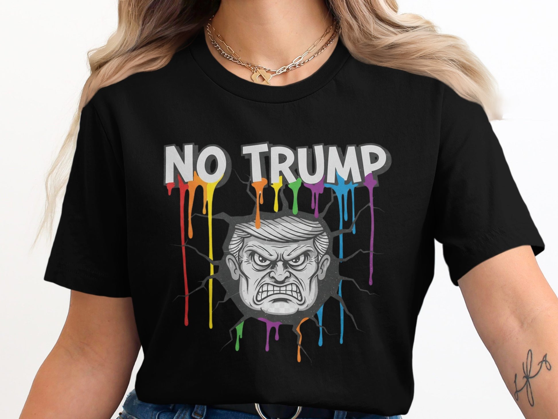 No Trump Graphic Tee with Colorful Drips product type
