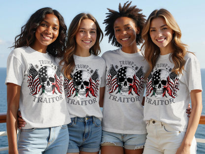 Trump Traitor Skull and Flags Graphic T-shirt product type