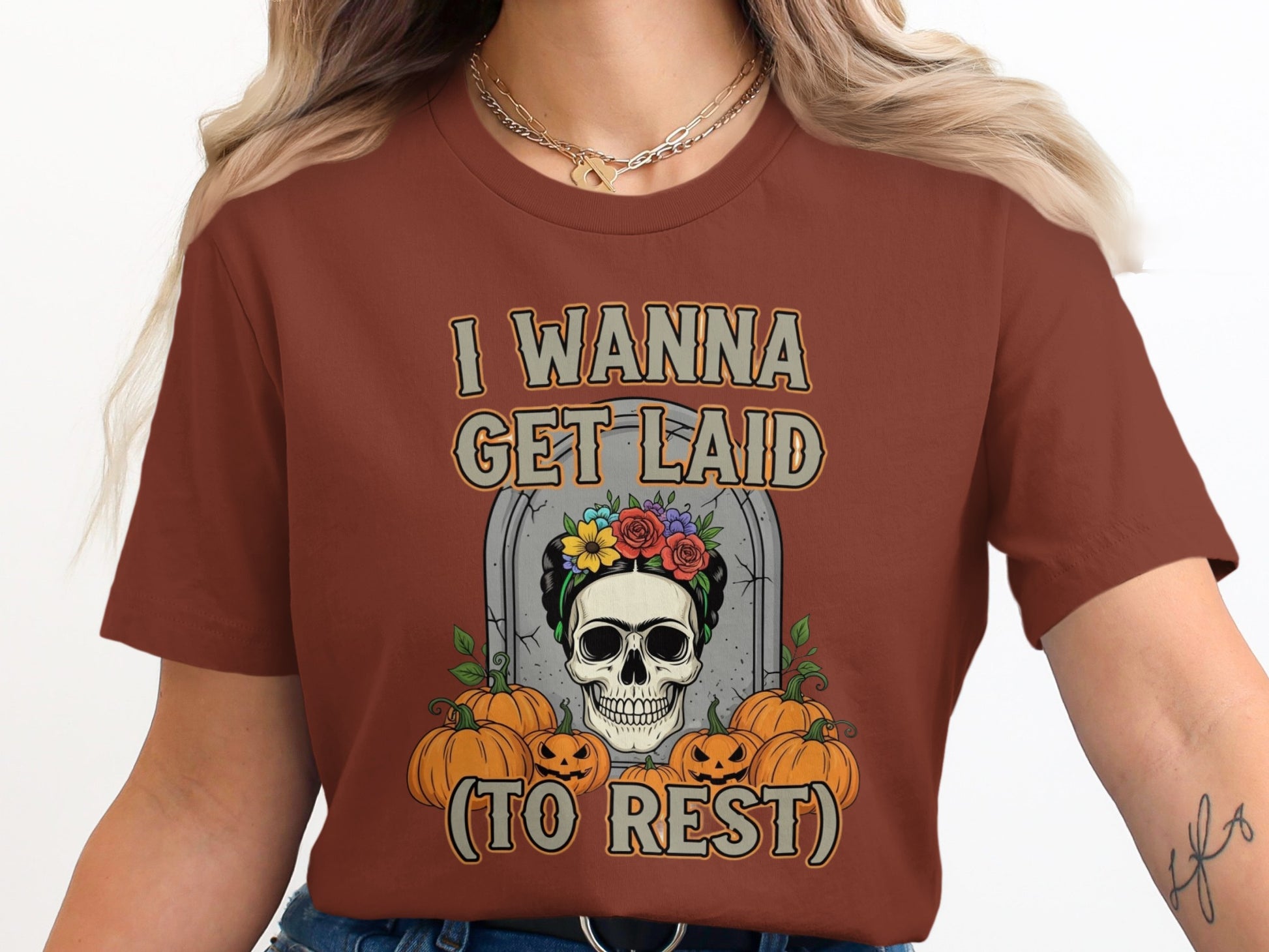 I Wanna Get Laid To Rest Halloween Skull Shirt product